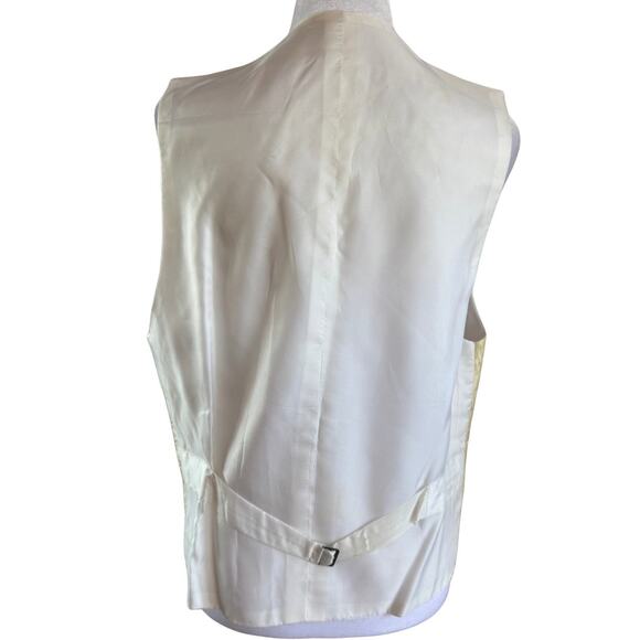 Robert Talbott Yellow Gold Paisley 4 Pocket Button Down Vest medium M Unisex - Picture 4 of 6